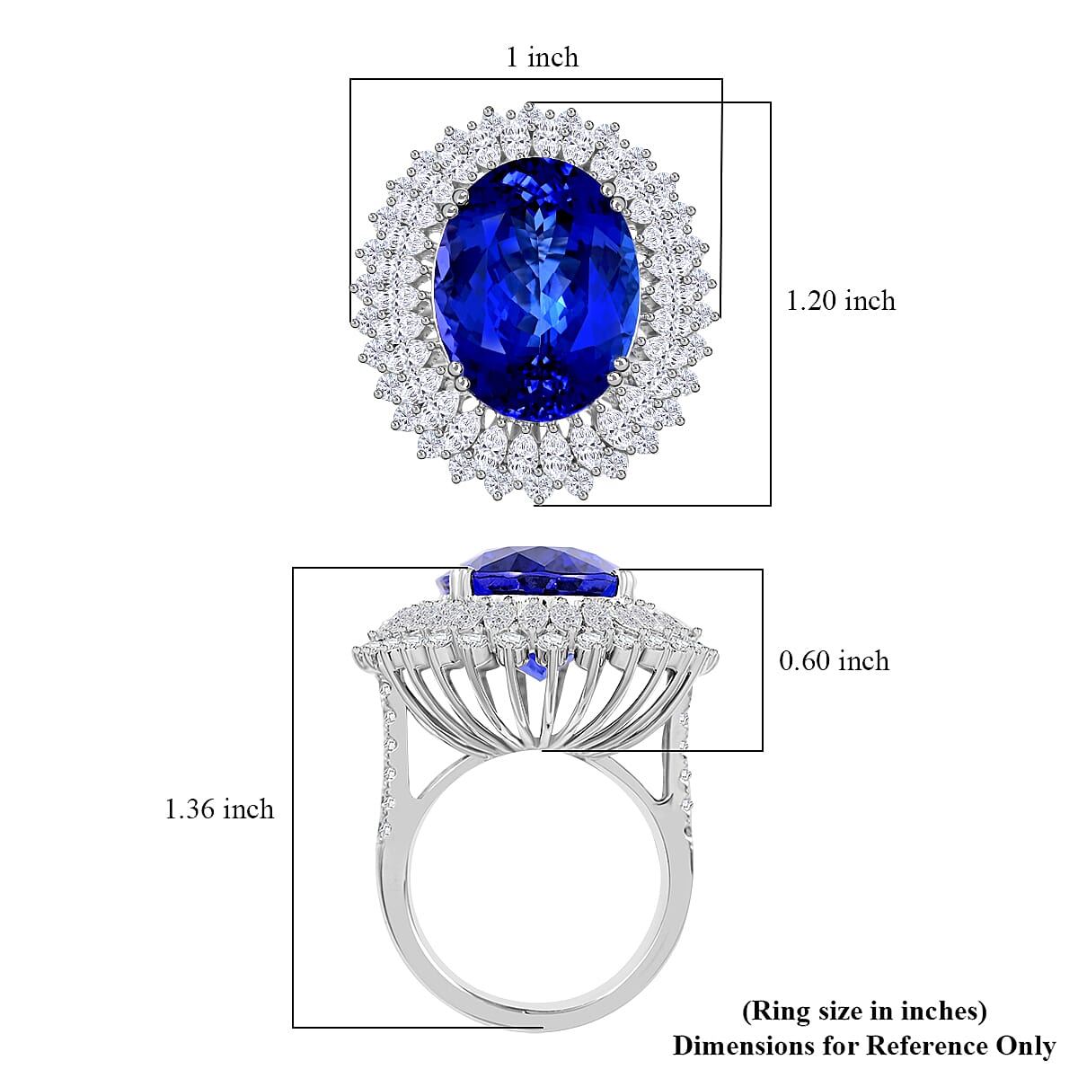 Chairmans Vault Collection - Certified & Appraised RHAPSODY 950 Platinum AAAA Tanzanite & Diamond Ring 19.60 Ct, Platinum Wt. 18.56 Gms.