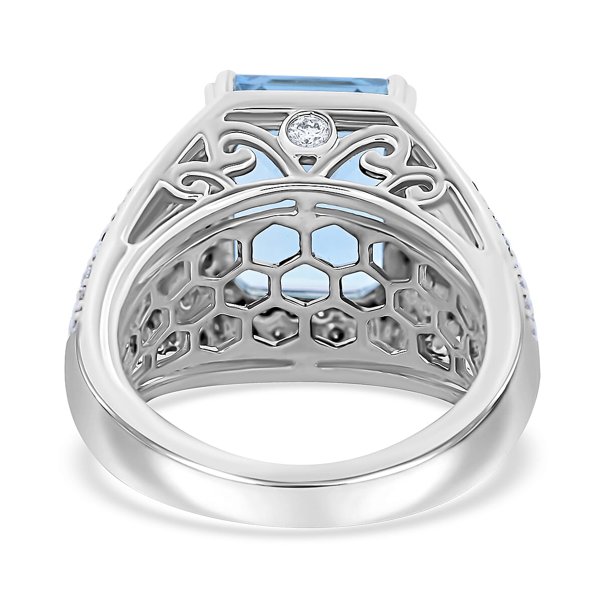 Certified and Appraised RHAPSODY 950 Platinum AAAA Santa Maria Aquamarine, Diamond Ring 7.85 Ct