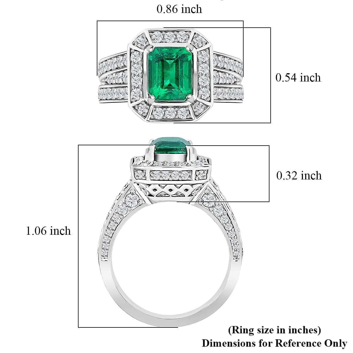950 Platinum  AAAA  Zambian Emerald   White Diamond  VS Ring 3.24 ct,  Platinum Wt. 15.77 Gms  3.240  Ct.