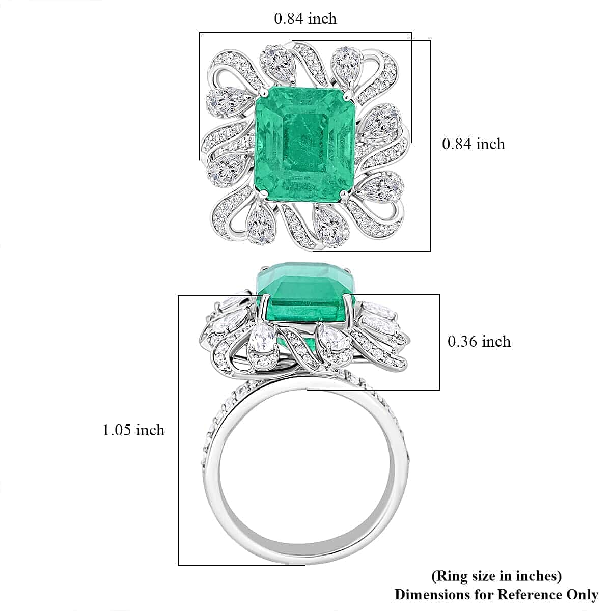 950 Platinum  AAAA  Ethiopian Emerald   White Diamond  VS Ring 9.30 ct,  Platinum Wt. 13.06 Gms  9.300  Ct.