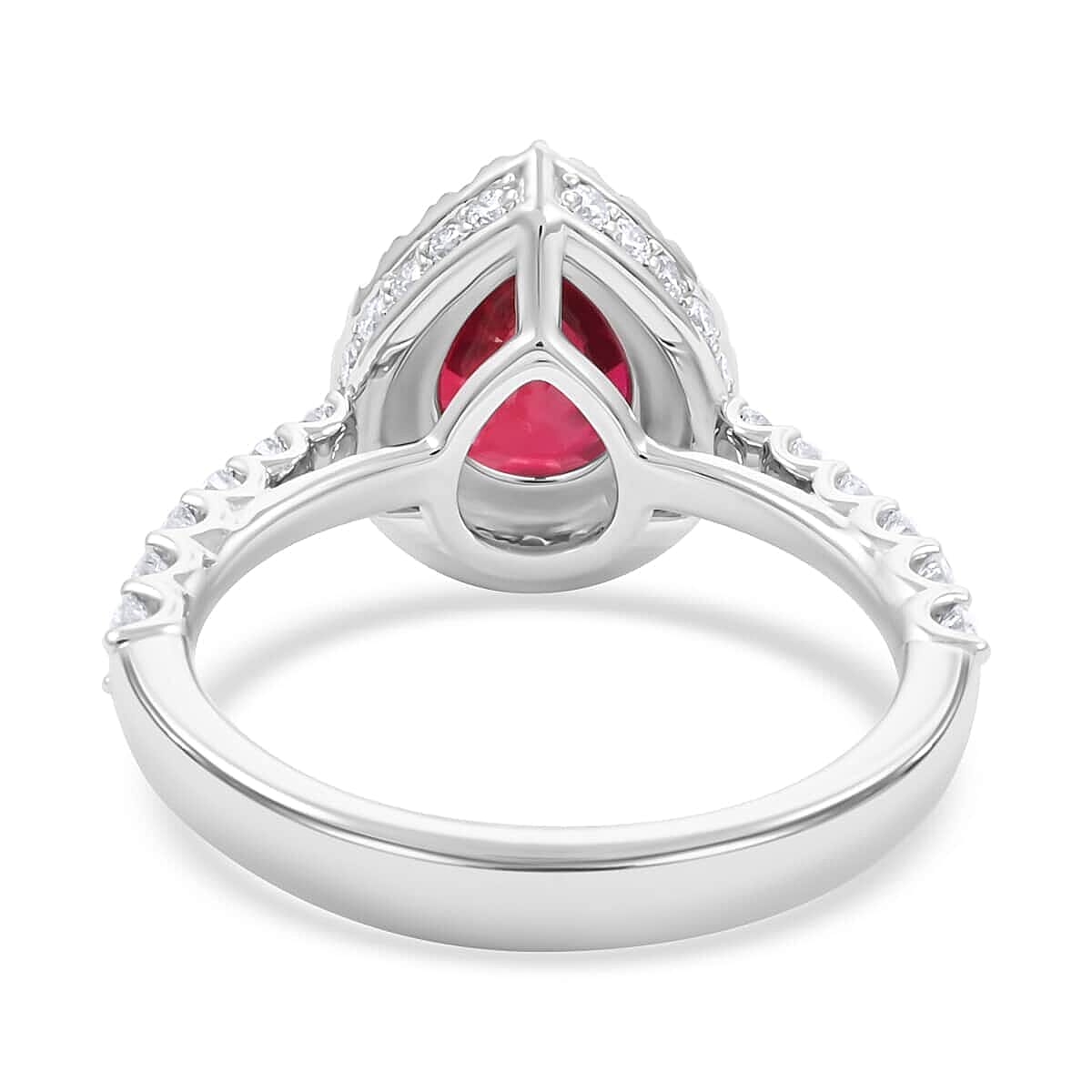 Certified and Appraised RHAPSODY 950 Platinum AAAA Montepuez Ruby, White Diamond VS Ring 3.40 Ct.