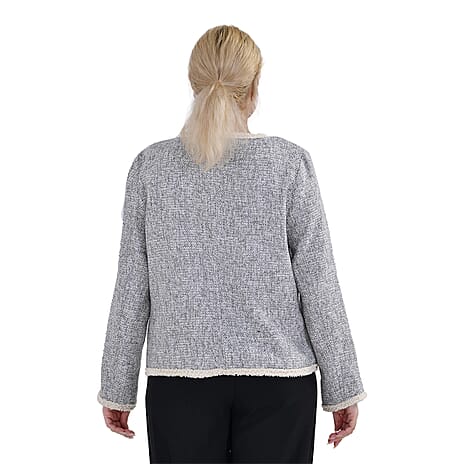 La Marey Patterned Jacket (Size XXL 24 TO 26) - Grey & Black