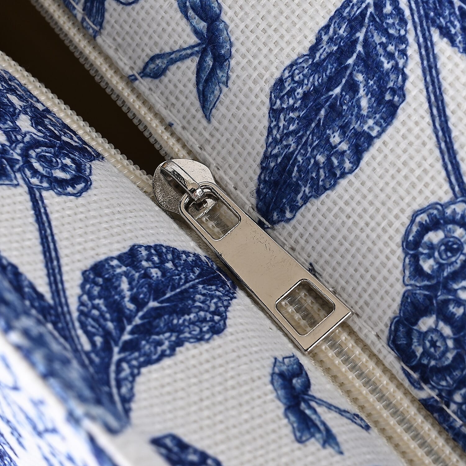 Designer Inspired Closeout - Floral Pattern Tote Bag with Handle Drop - Blue Floral