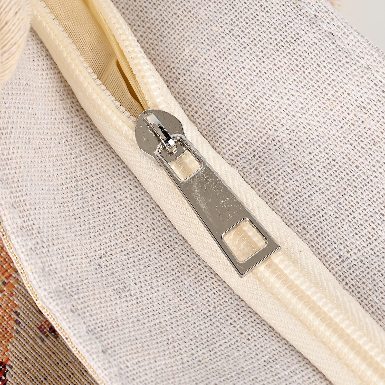 Jute Butterfly Printed Tote Bag with Long Handle Drop - Pink