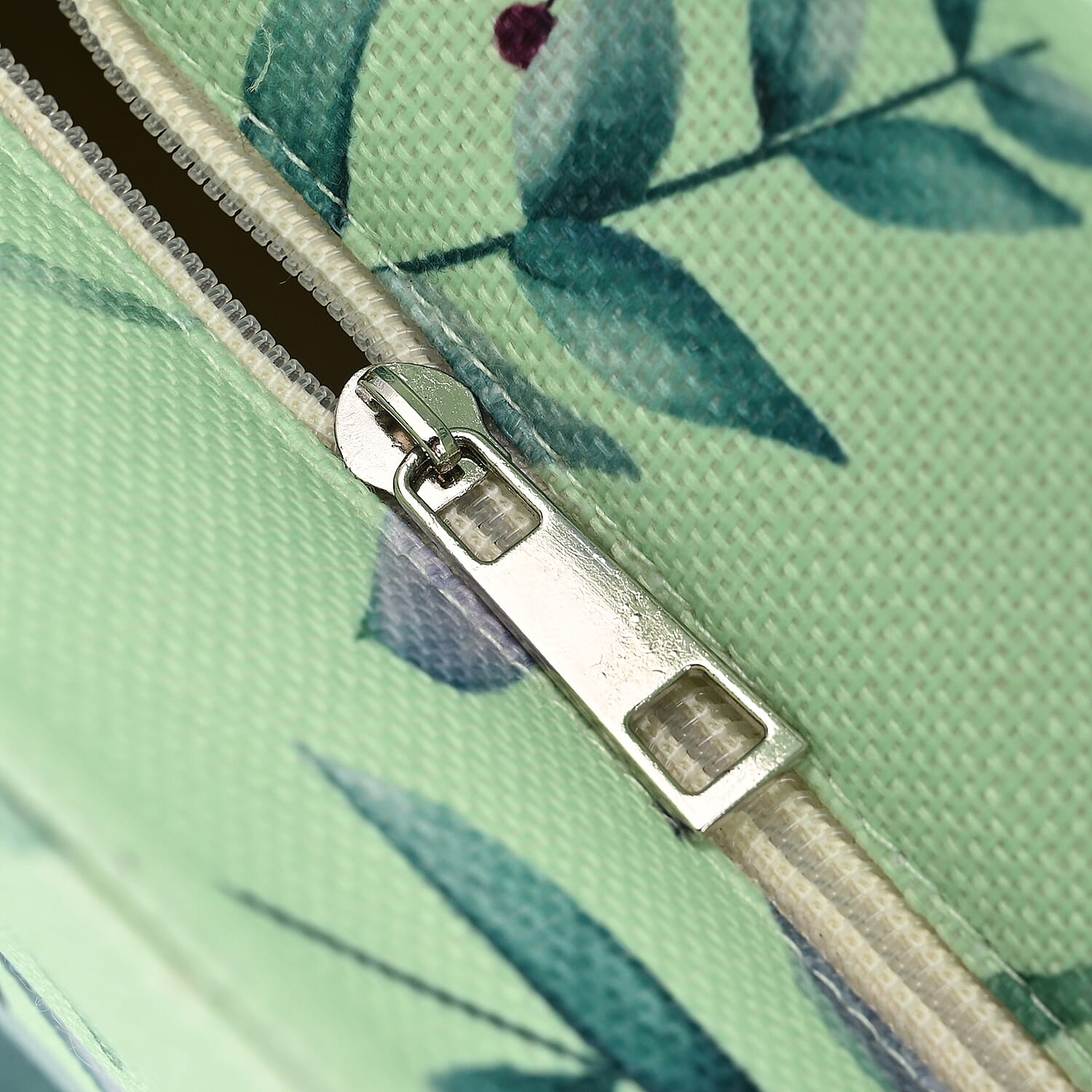 Designer Inspired Closeout - Floral Pattern Tote Bag with Handle Drop - Green