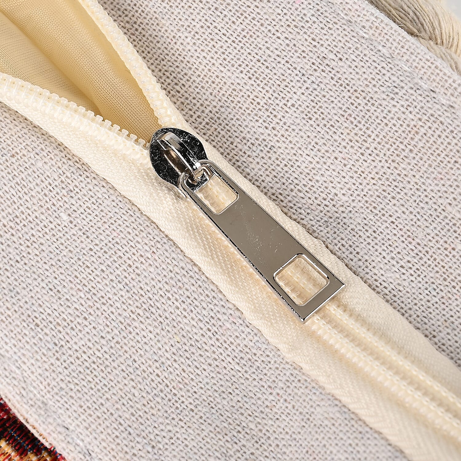 Jute Flamingo Printed Tote Bag with Long Handle Drop - Red