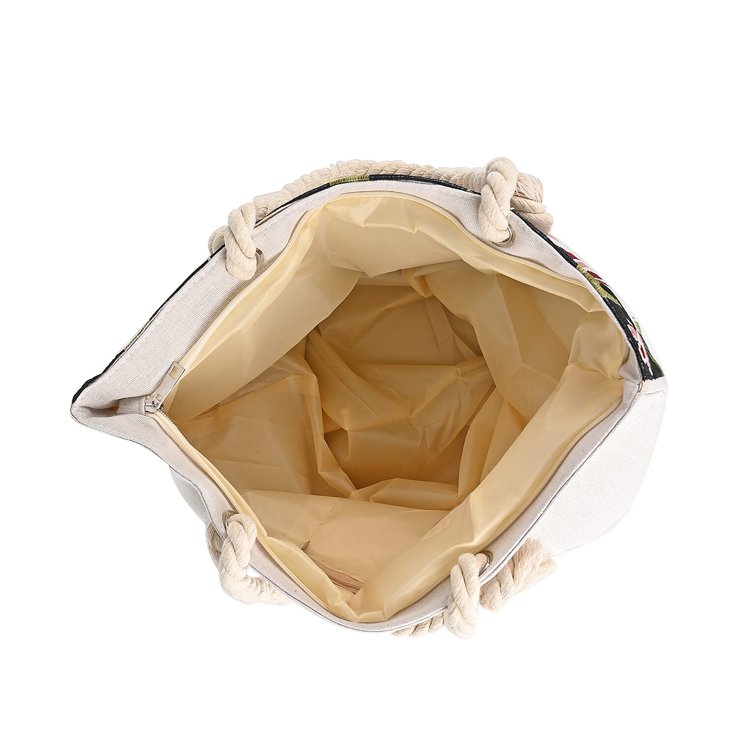 Jute Minority Printed Tote Bag with Long Handle Drop - Multi