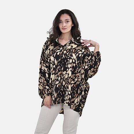 La Marey Printed Top - Yellow - Size S-M 8-14