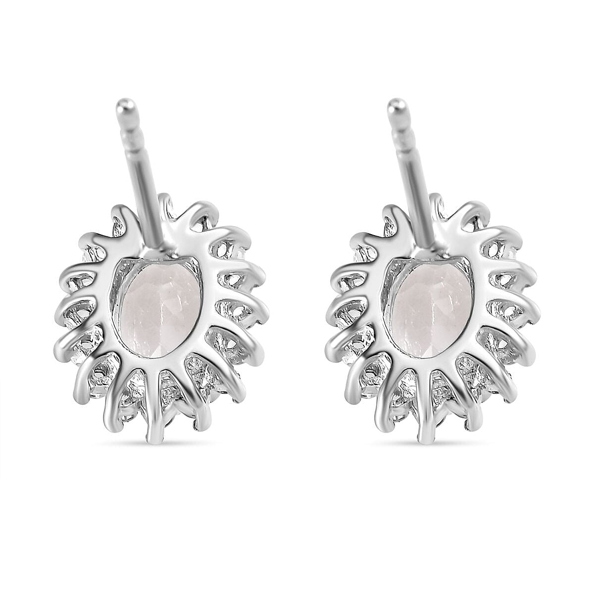 White Topaz  Earring in Platinum Overlay Sterling Silver 2.84 ct  2.136  Ct.