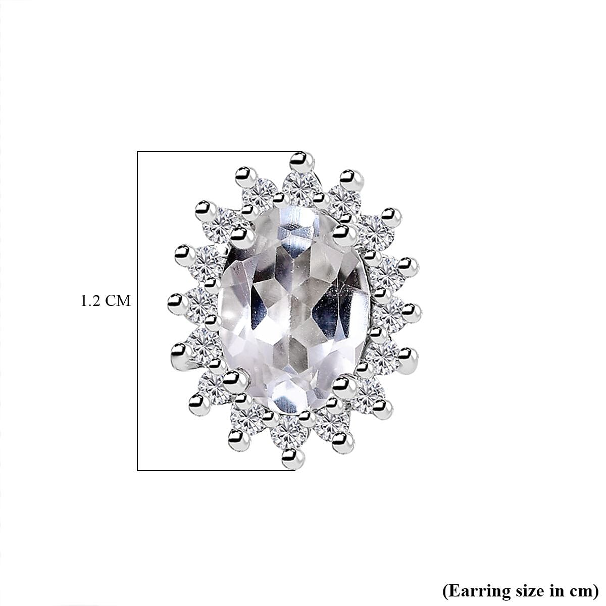 White Topaz  Earring in Platinum Overlay Sterling Silver 2.84 ct  2.136  Ct.