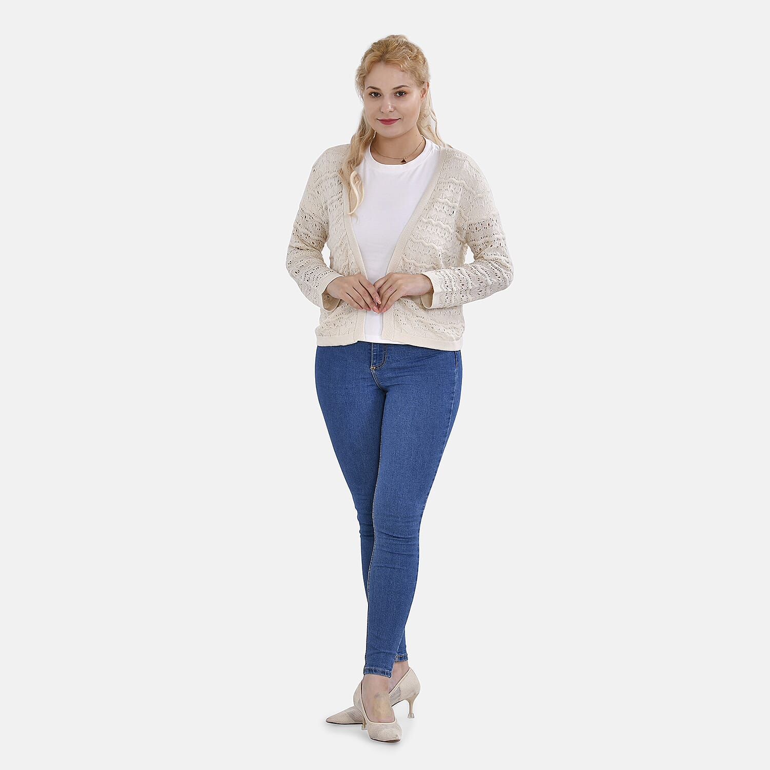 La Marey Knit Bolero  (Size M 12-14) - White