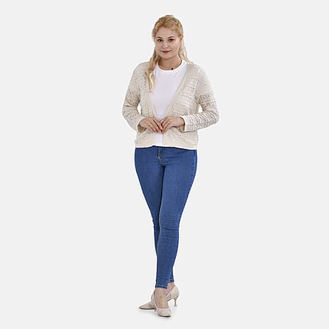 La Marey Knit Bolero  (Size M 12-14) - White