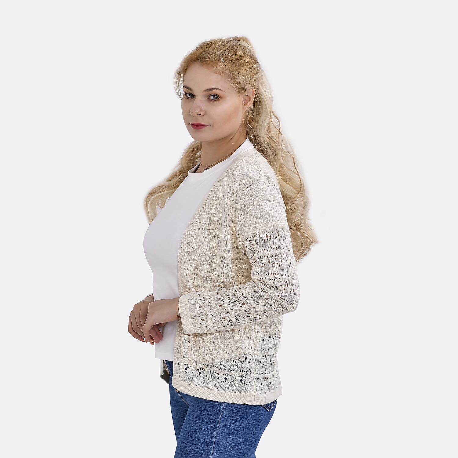 La Marey Knit Bolero  (Size M 12-14) - White