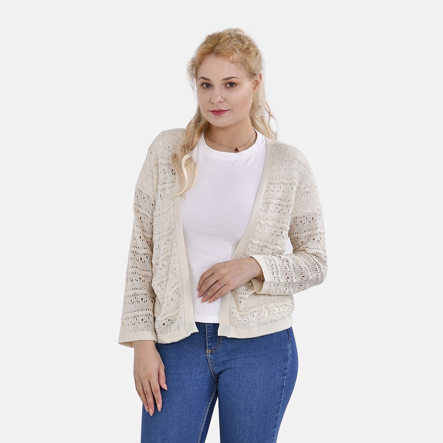 La Marey Knit Bolero  (Size M 12-14) - White