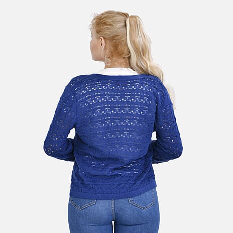 La Marey Knit Bolero (Size M 12-14) - Navy Blue