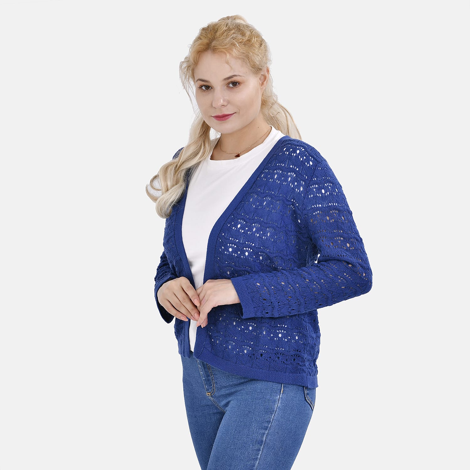 La Marey Knit Bolero  (Size XXL 24 - 26) - Navy Blue