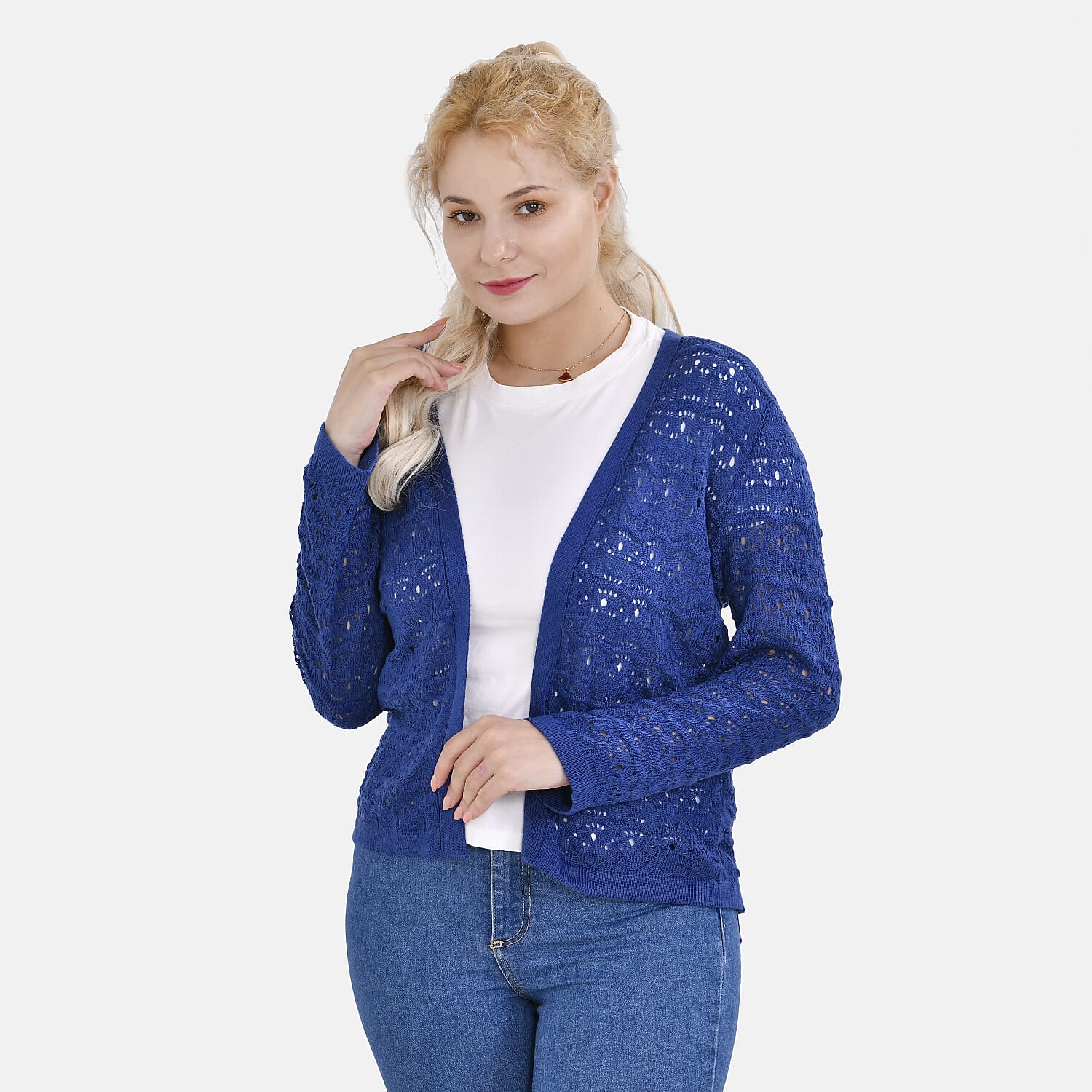 La Marey Knit Bolero  (Size XXL 24 - 26) - Navy Blue