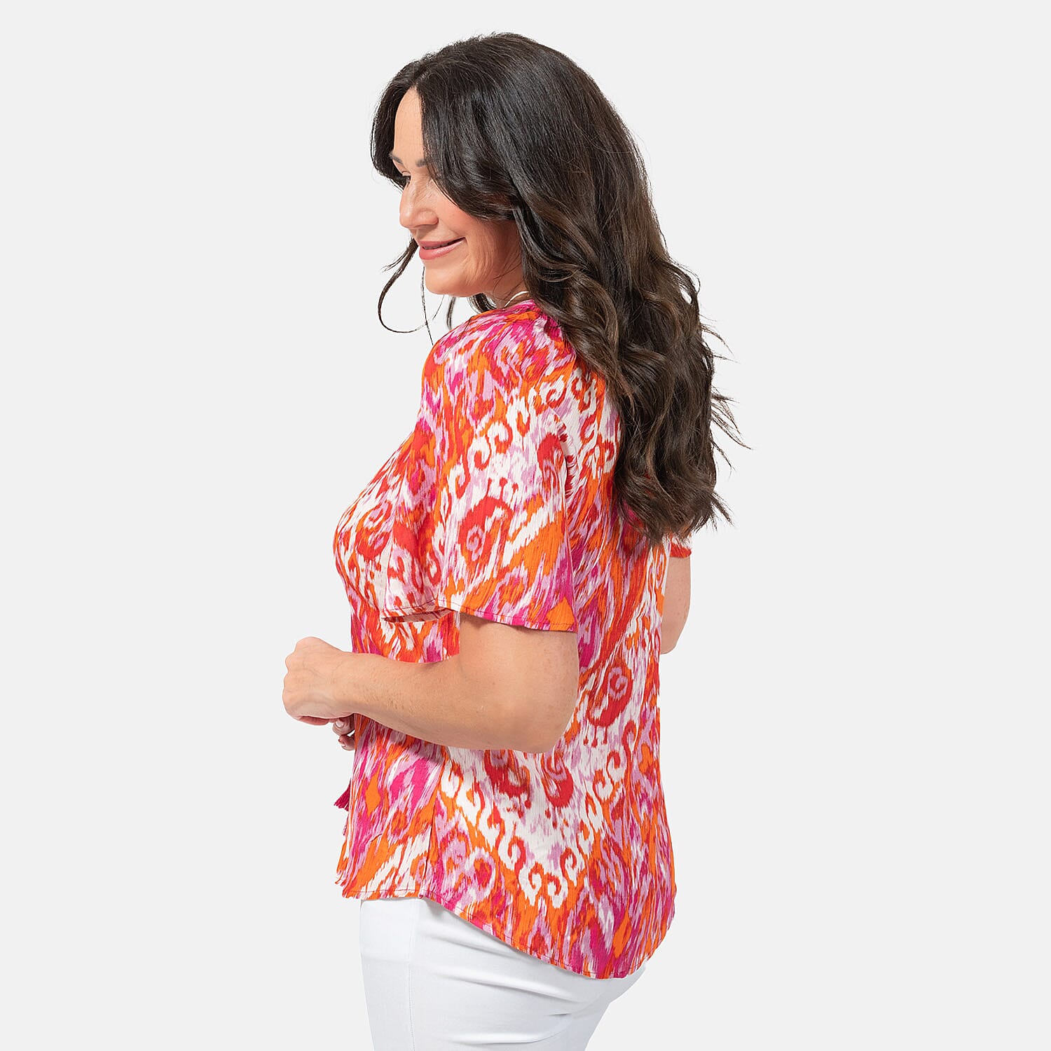 Maison Crinkle Top (Size L) - Orange