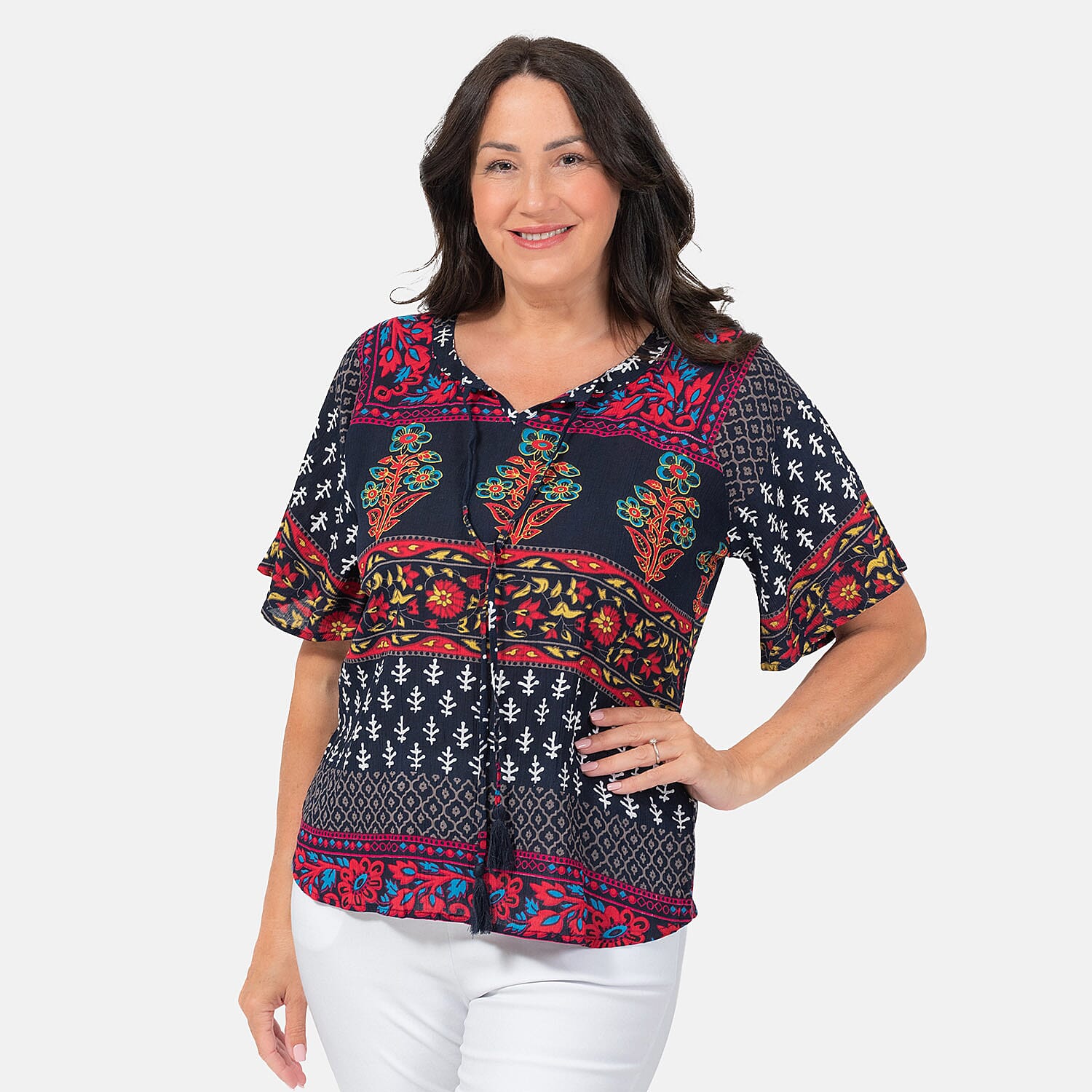 Maison Crinkle Top (Size M) - Multi