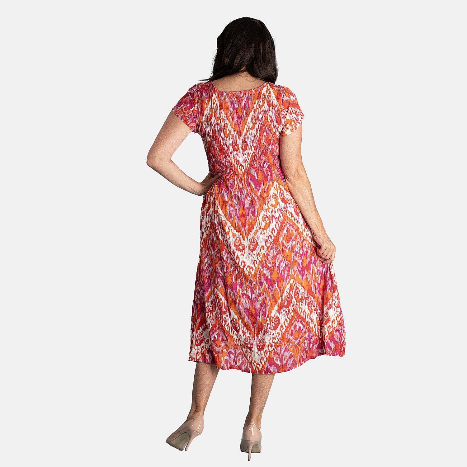 Mudflower Viscose Dress (Size 1x1 cm) - Orange