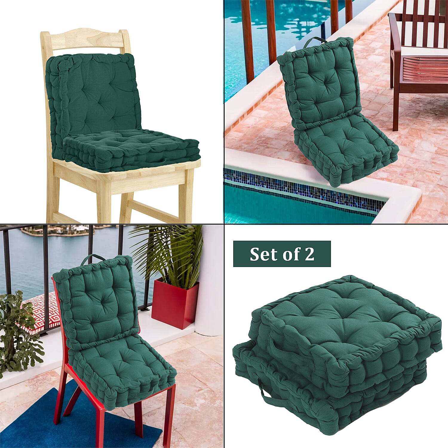 Cotton Solid Cushion Cover (Size 40x8 ) - Dark Green