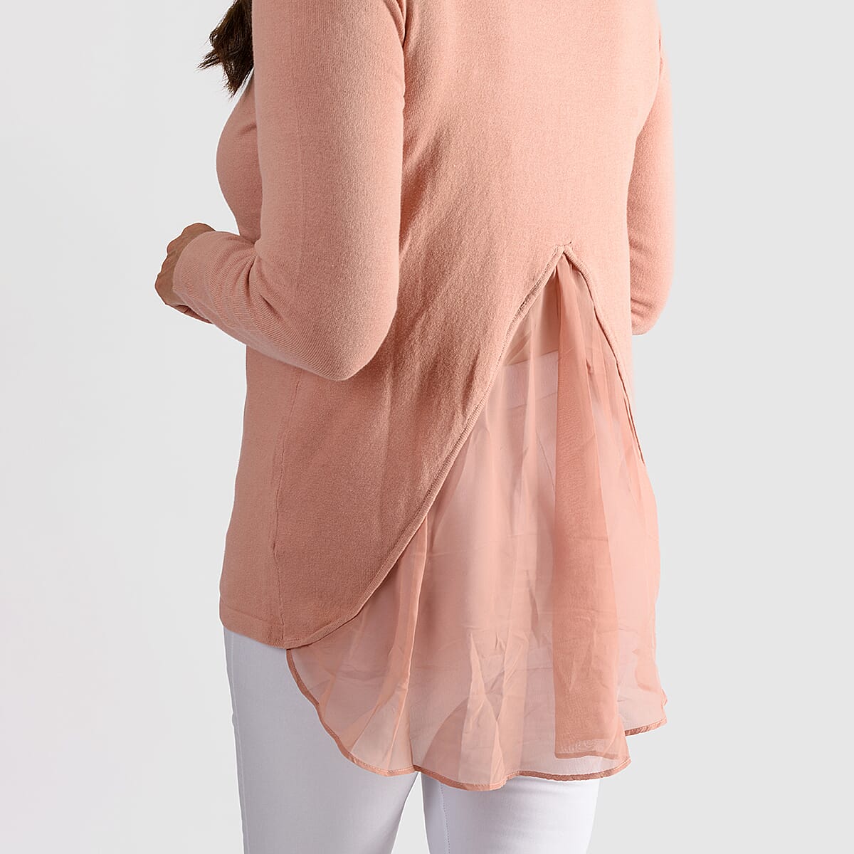 Closeout Deal - Chiffon Back Summer Knit Top (Size S) - Pink