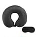 Set of 2 Memory Foam Neck Cushion with Eye Mask - Red