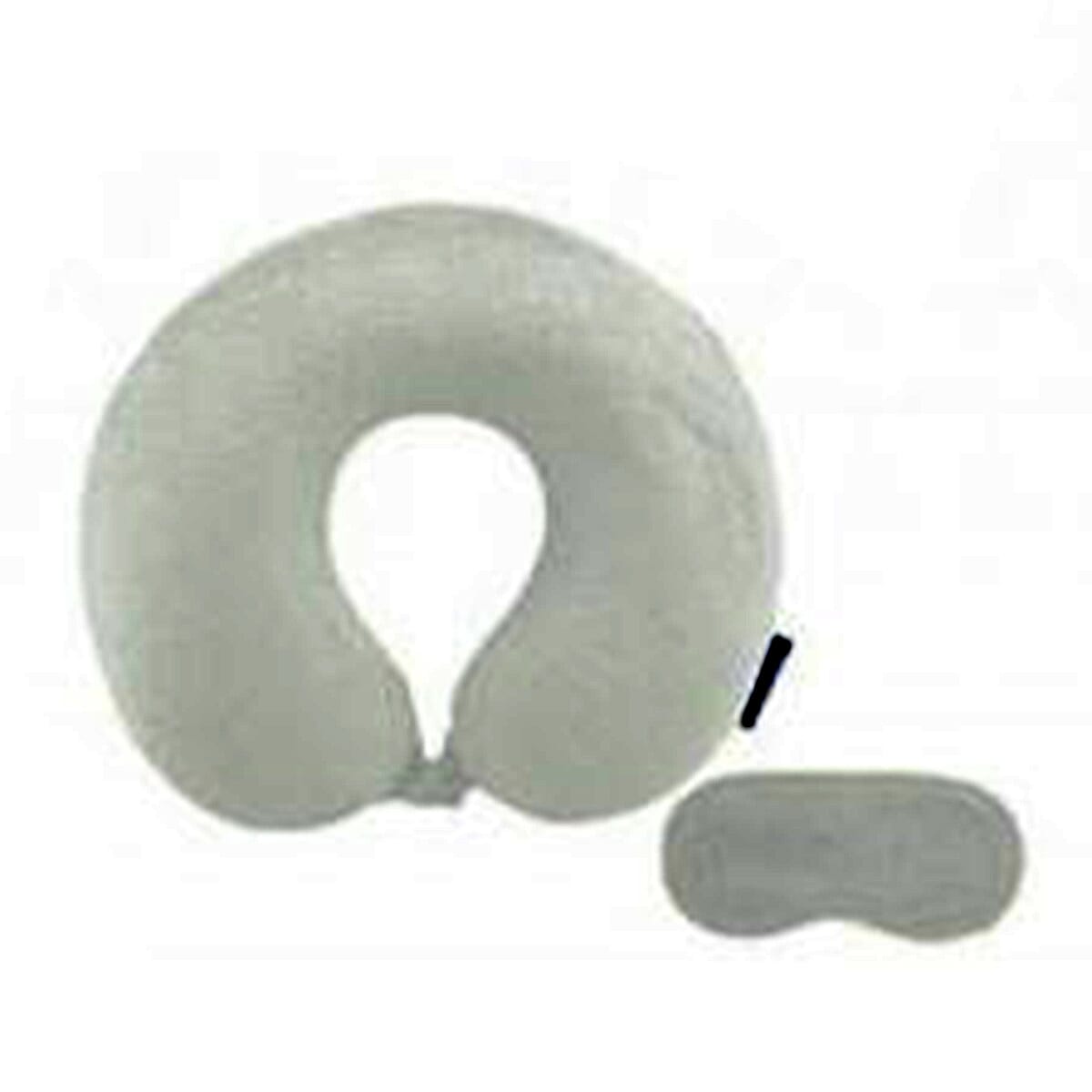 Set of 2 Memory Foam Neck Cushion with Eye Mask - White