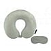 Set of 2 Memory Foam Neck Cushion with Eye Mask - Red