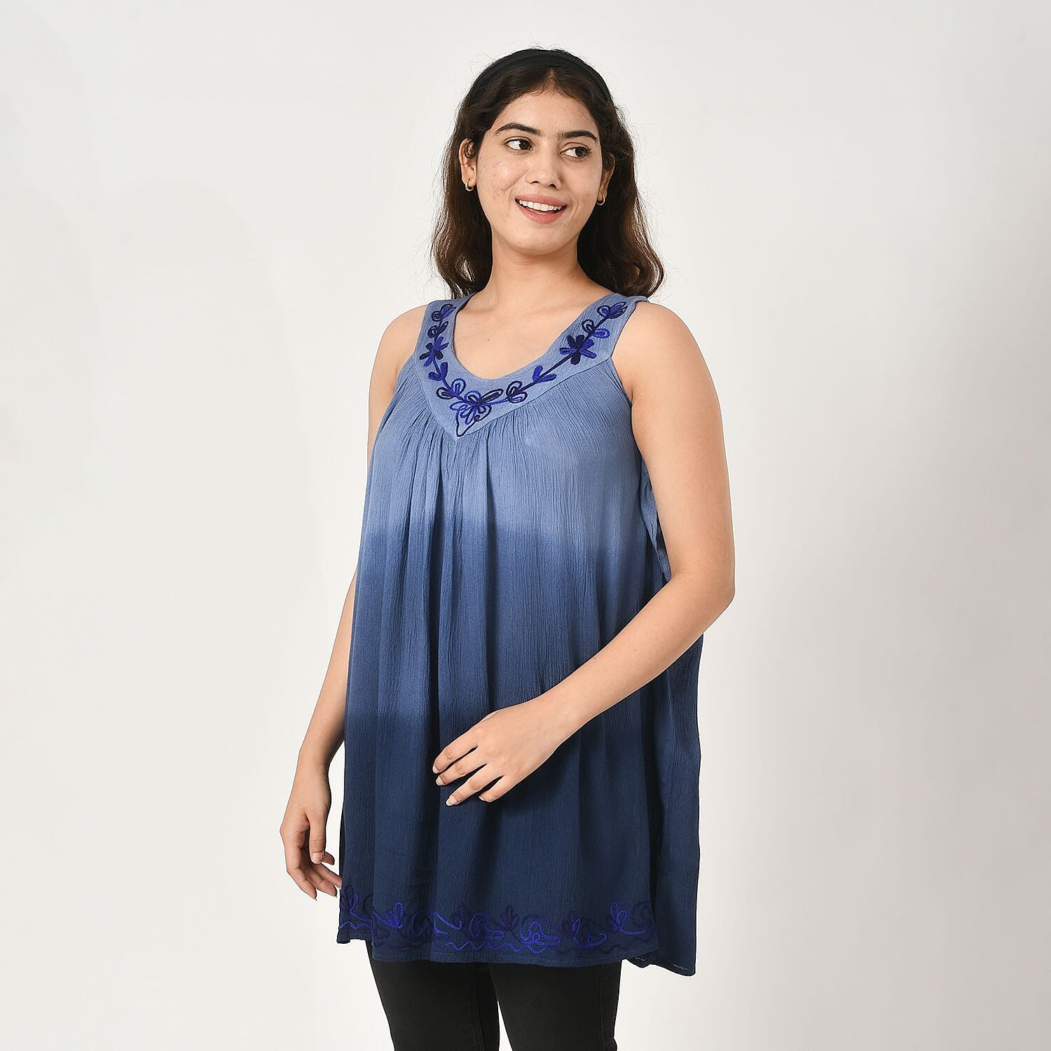 Tamsy Tie Dye Tunic (8-18) - Navy