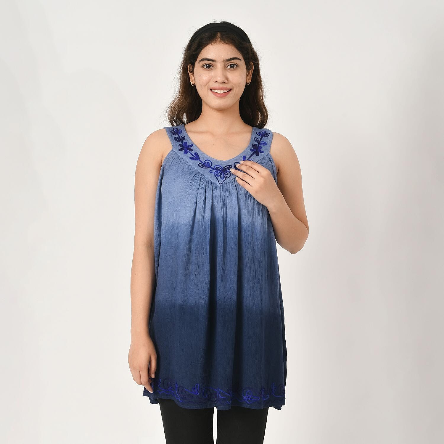 Tamsy Tie Dye Tunic (8-18) - Navy