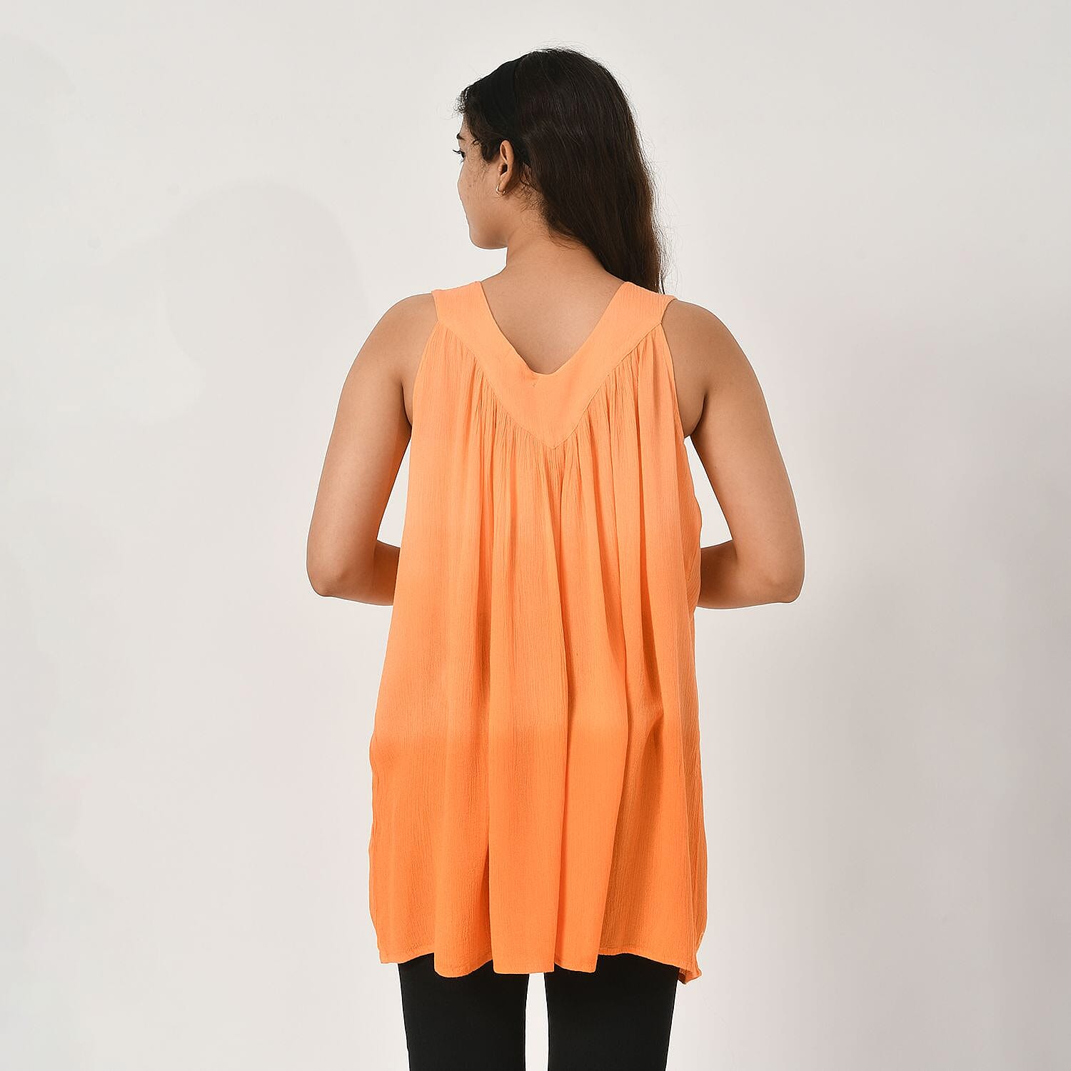 Tamsy Tie Dye Tunic Top (Size - One Size) - Orange