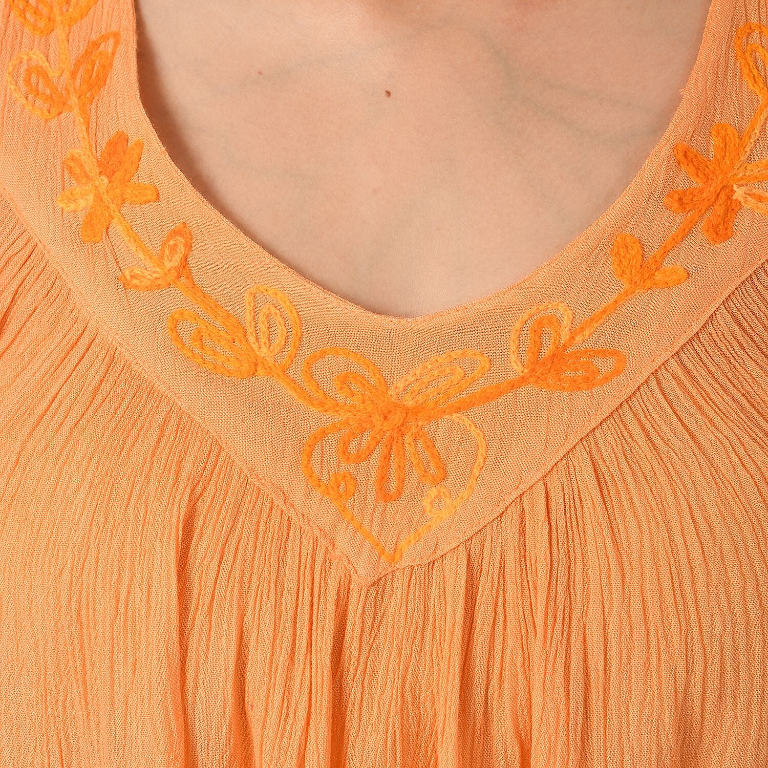 Tamsy Tie Dye Tunic Top (Size - One Size) - Orange