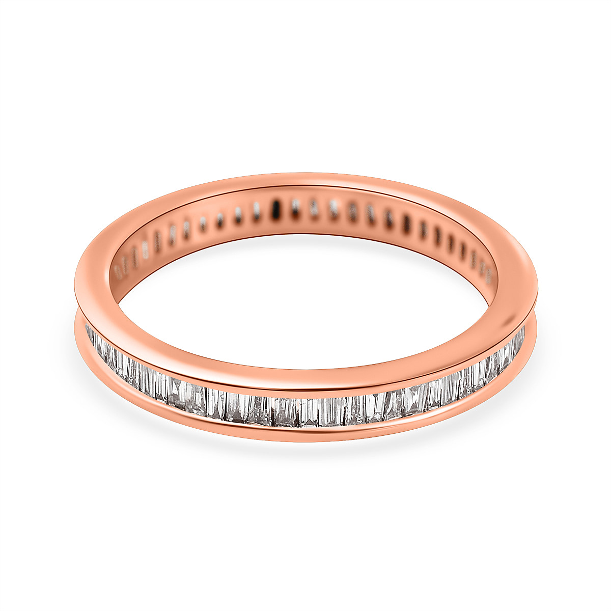 10K Rose Gold Pink Diamond SGL Certified Full Eternity Ring 0.51 Ct.