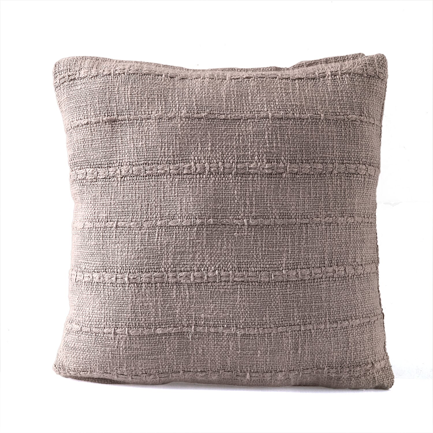 Solid Woven Cotton Slub Throw Blanket (218x152 cm) with Cushion Cover (Size 45x45 cm) - Blush