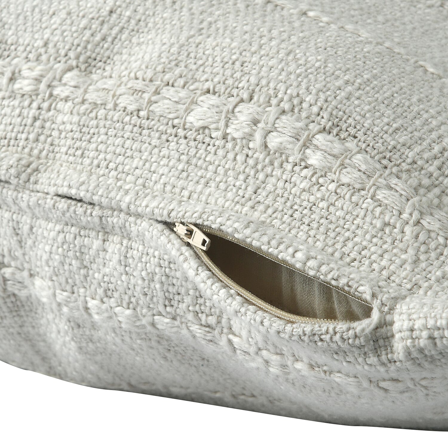 Solid Woven Cotton Slub Throw Blanket (218x152 cm) with Cushion Cover (Size 45x45 cm) - White