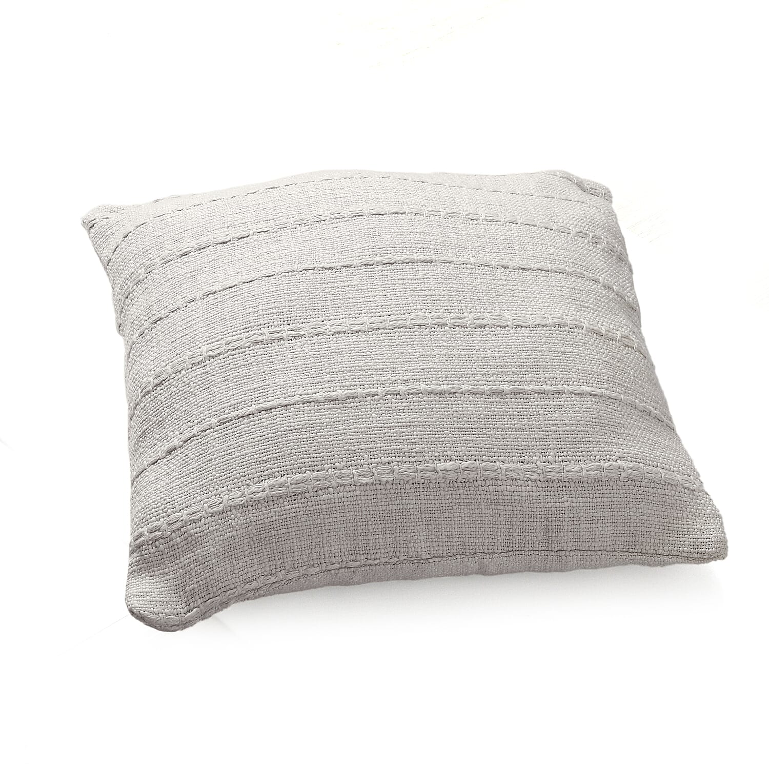 Solid Woven Cotton Slub Throw Blanket (218x152 cm) with Cushion Cover (Size 45x45 cm) - White