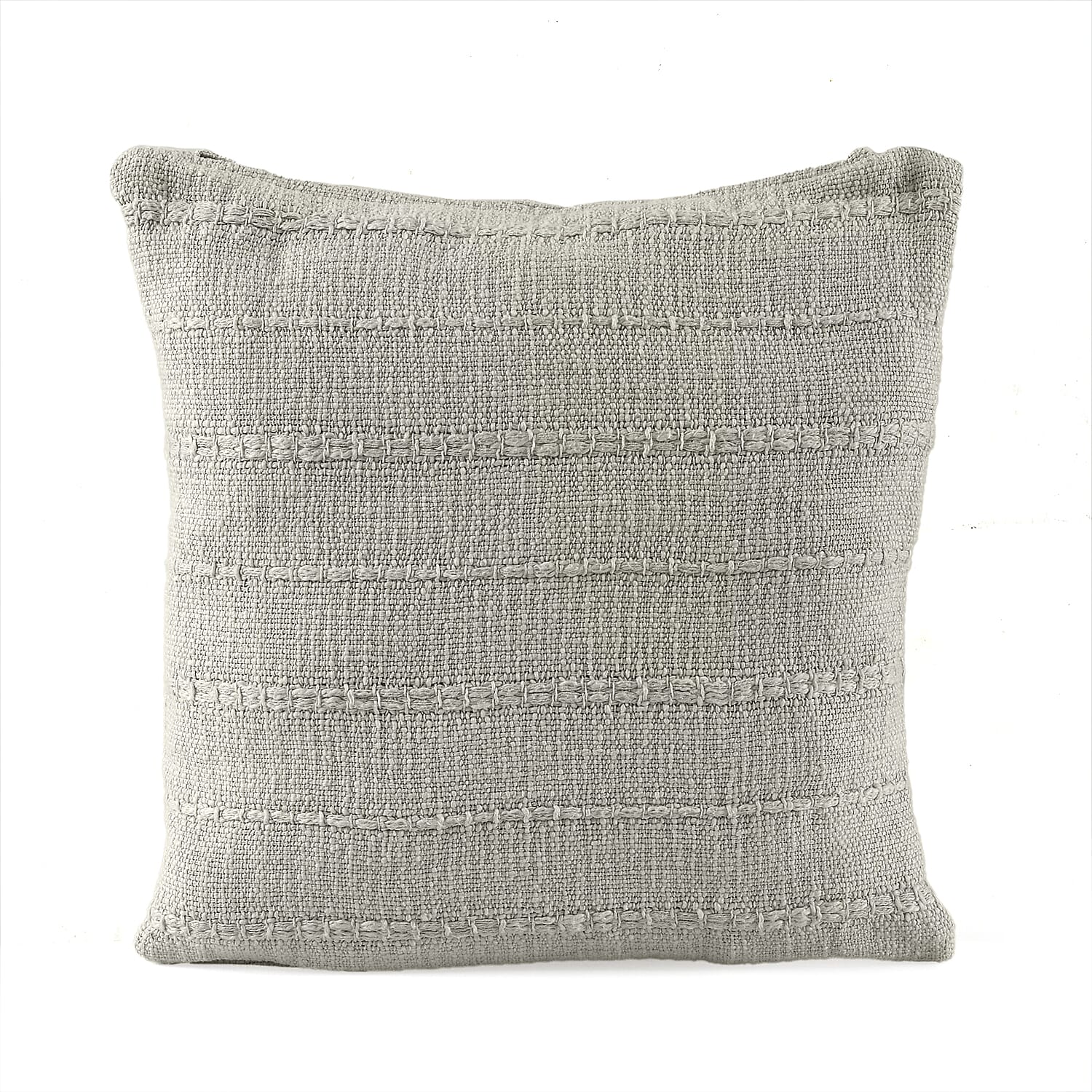 Solid Woven Cotton Slub Throw Blanket (218x152 cm) with Cushion Cover (Size 45x45 cm) - White