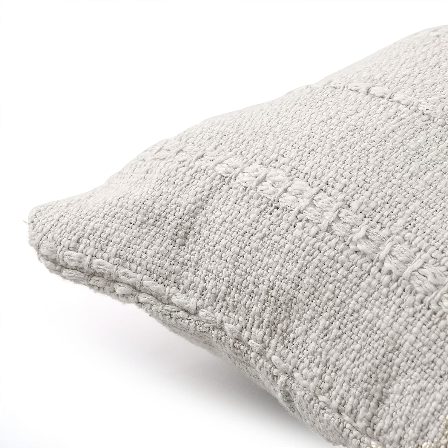 Solid Woven Cotton Slub Throw Blanket (218x152 cm) with Cushion Cover (Size 45x45 cm) - White