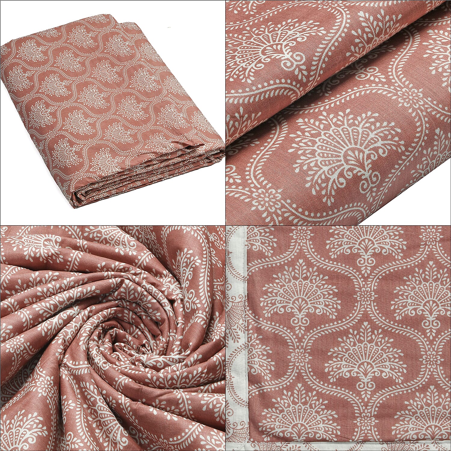 Cotton Printed Throw Blanket (Size 150x1 cm) - Red & White