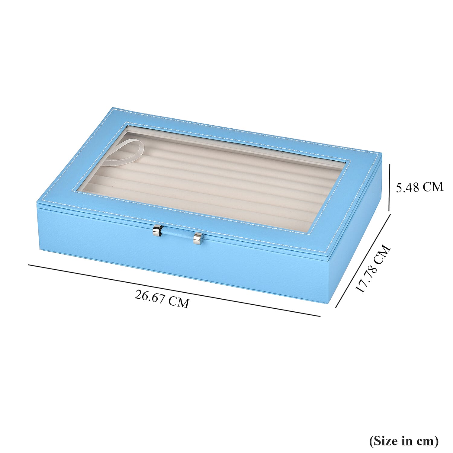 Jewellery Box (Size 26x17x5 ) - Turquoise Blue