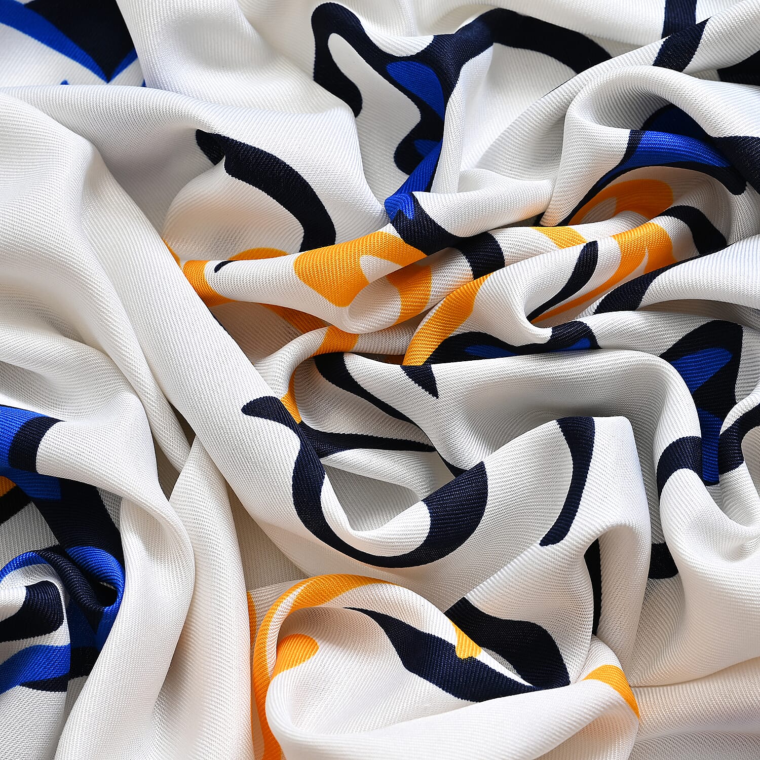 Closeout Deal Printed Cloud Brocade Long Scarf (Size 180x88 cm) - White