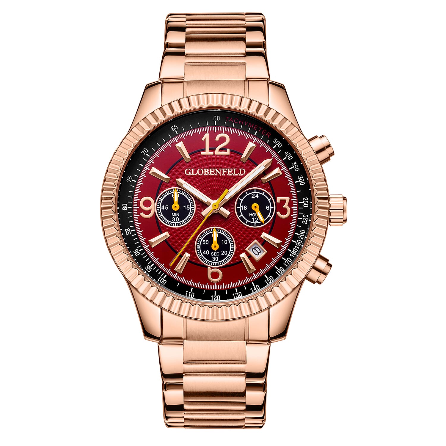 Hand Assembled Globenfeld Limited Edt. Expedient Rose Red Dial Watch With 5 Year Warranty