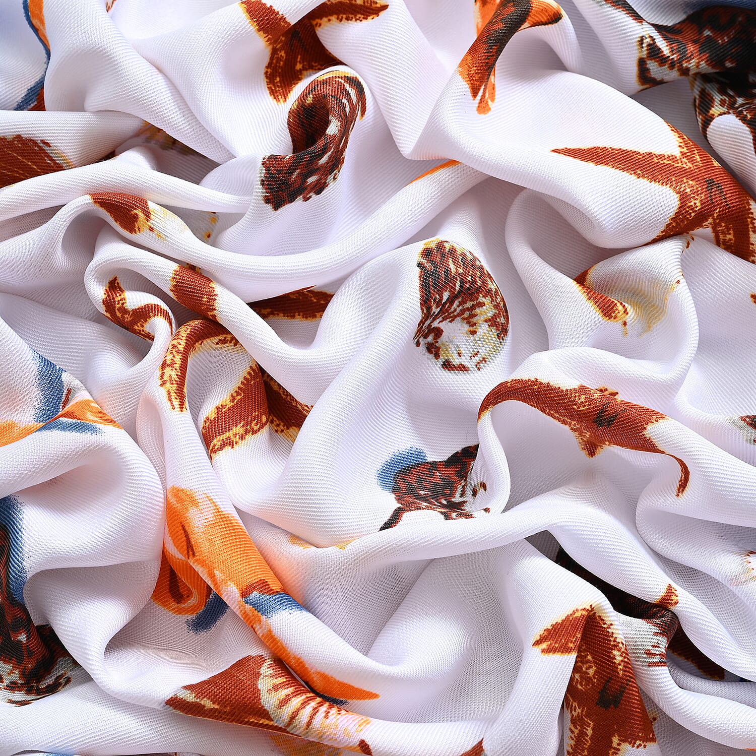 Closeout Deal Starfish Printed Cloud Brocade Long sarongs (Size 180x88 cm) - White