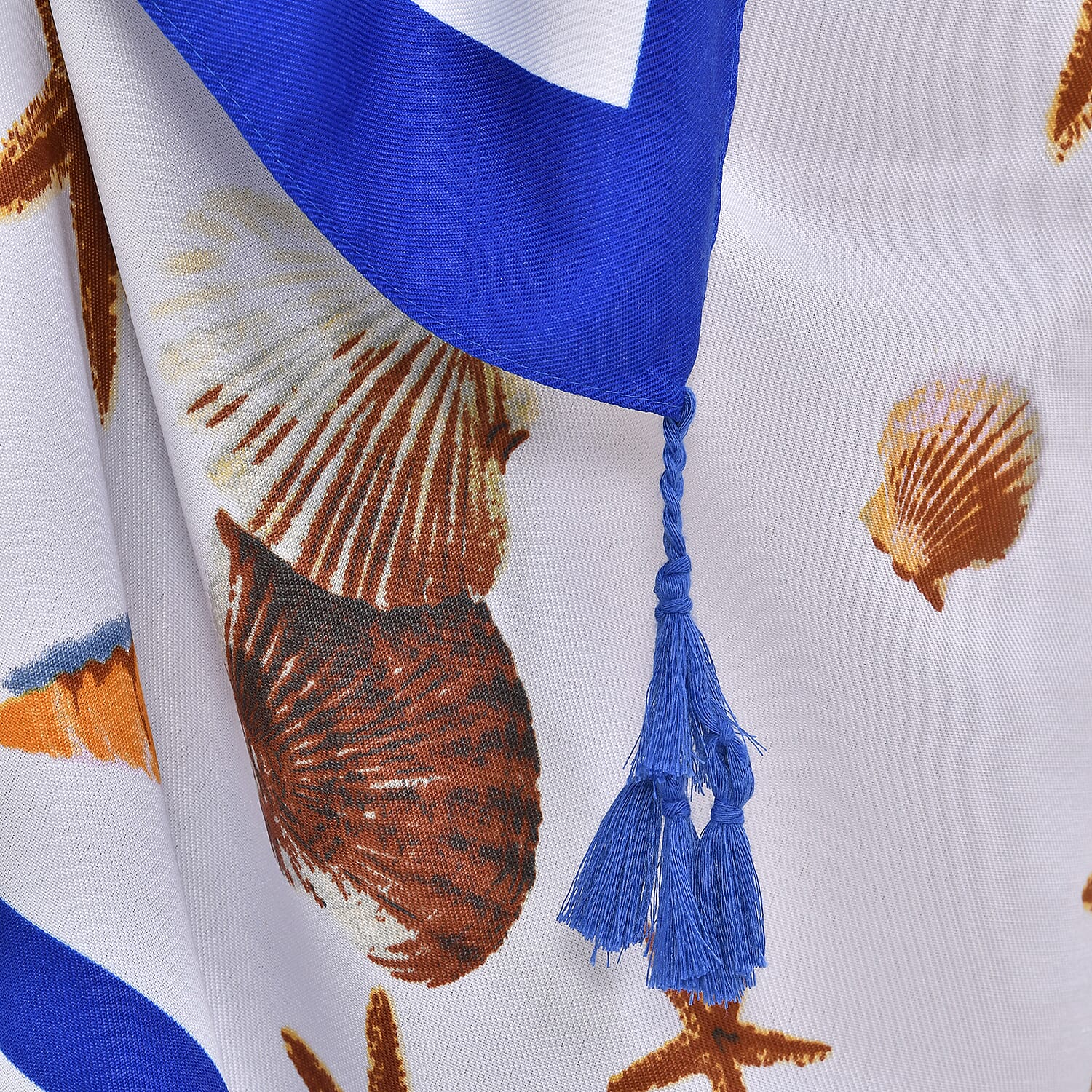 Closeout Deal Starfish Printed Cloud Brocade Long sarongs (Size 180x88 cm) - White