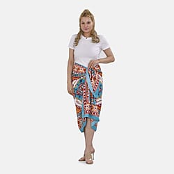 Closeout Deal Starfish Printed Cloud Brocade Long sarongs (Size 180x88 cm) - White