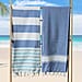 Cotton Stripe Towel (Size 90x170 cm) - Navy