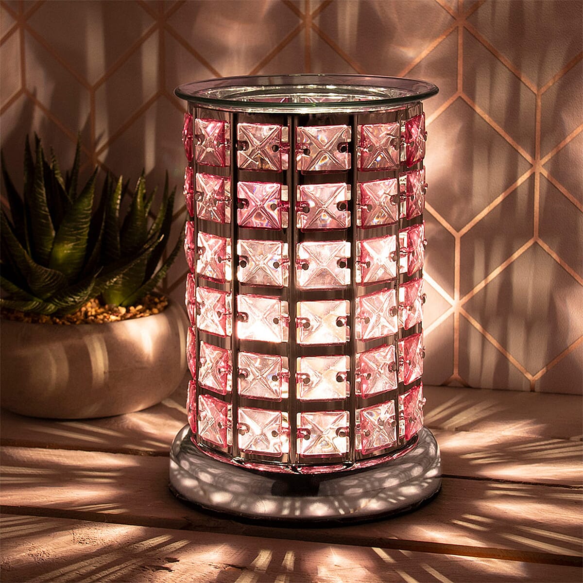 Desire Aroma Lamp Silver & Peach- Peach