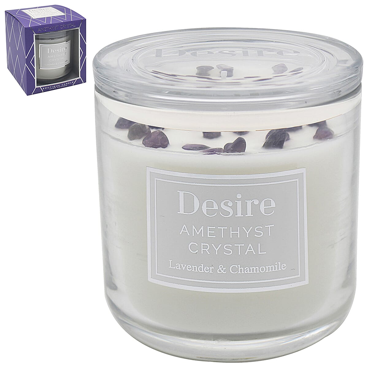Desire Floral and Chamomile Candle - Light Purple