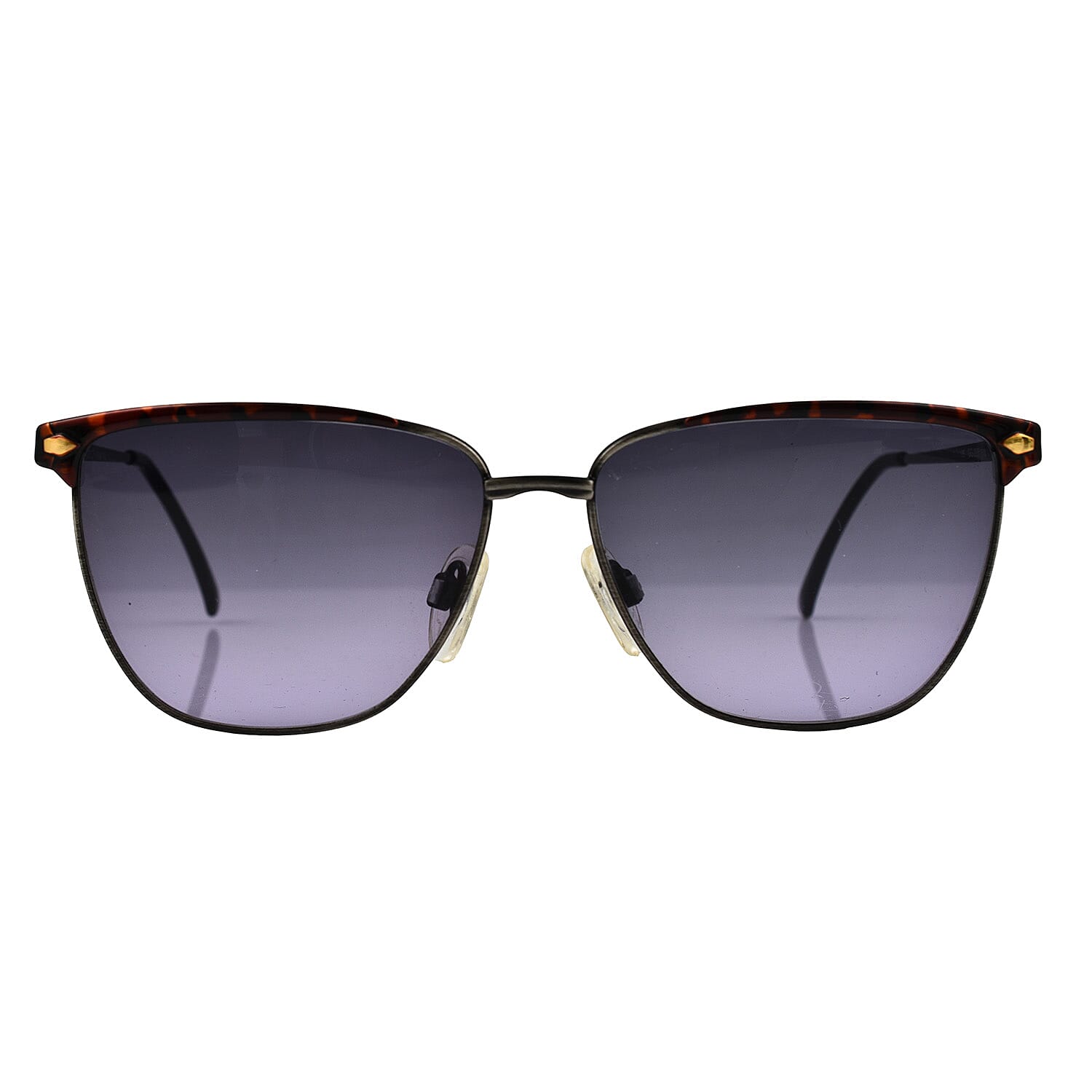 Designer Closeout - GUCCI Unisex Silver Square Clubmaster with Purple Lenses